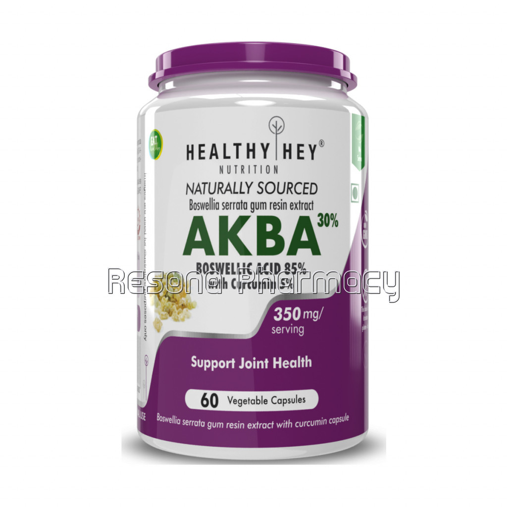 Akba With 85% Boswellic Acid and Curcumin   100% NaNaNatural  Joint Health Supplement   350Mg   60 Veg Capsules