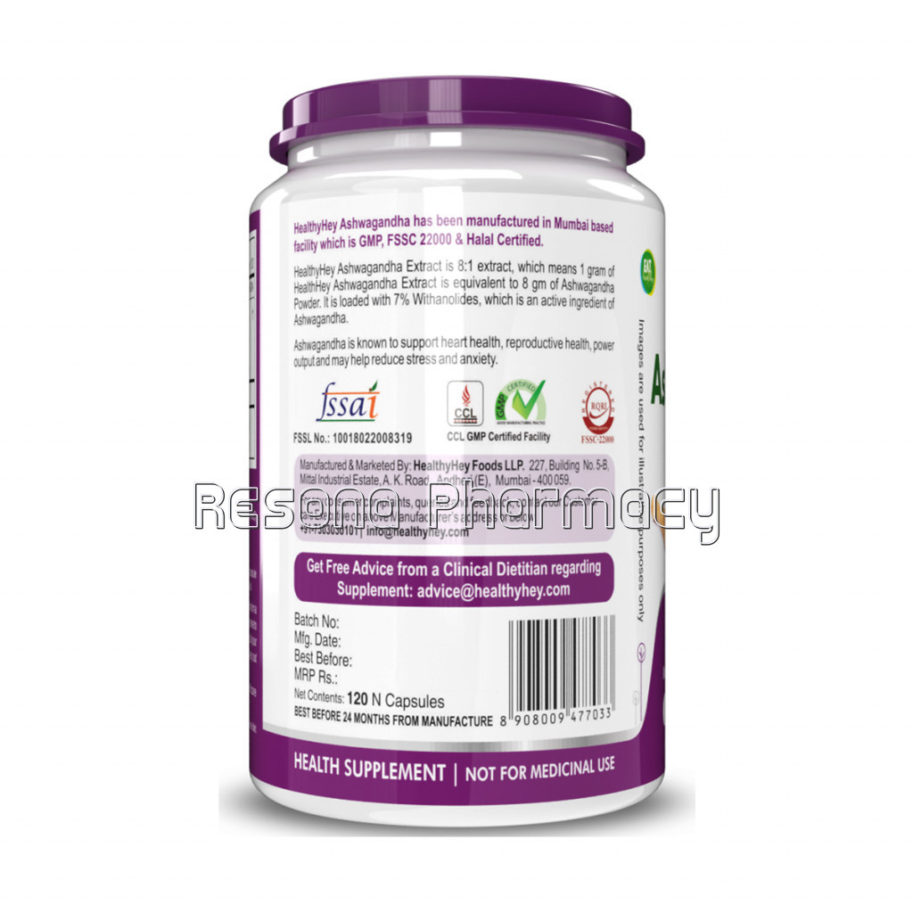 Ashwagandha Root Extract 8:1   650 Mg  120 Capsules