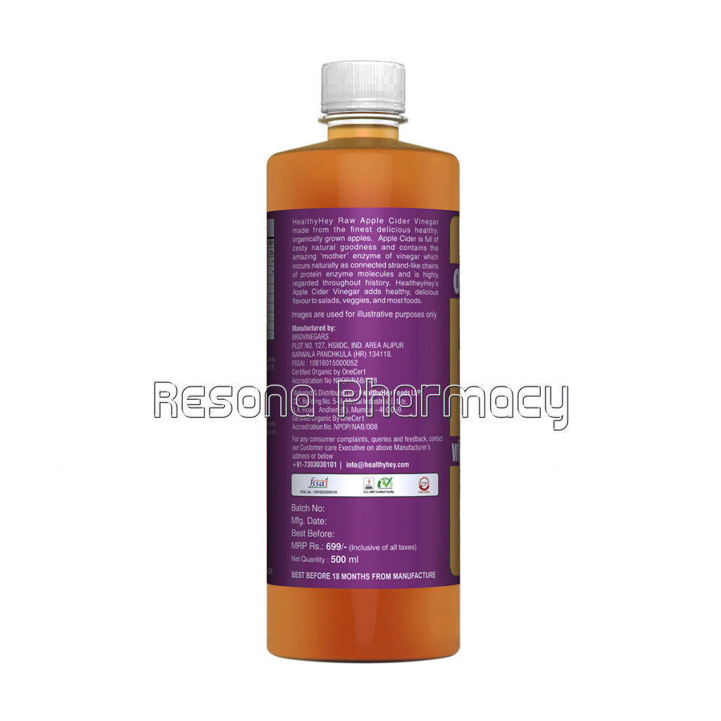 Organic Apple Cider Vinegar With The Mother   Raw and Gluten Free   All NaNaNatural  500Ml