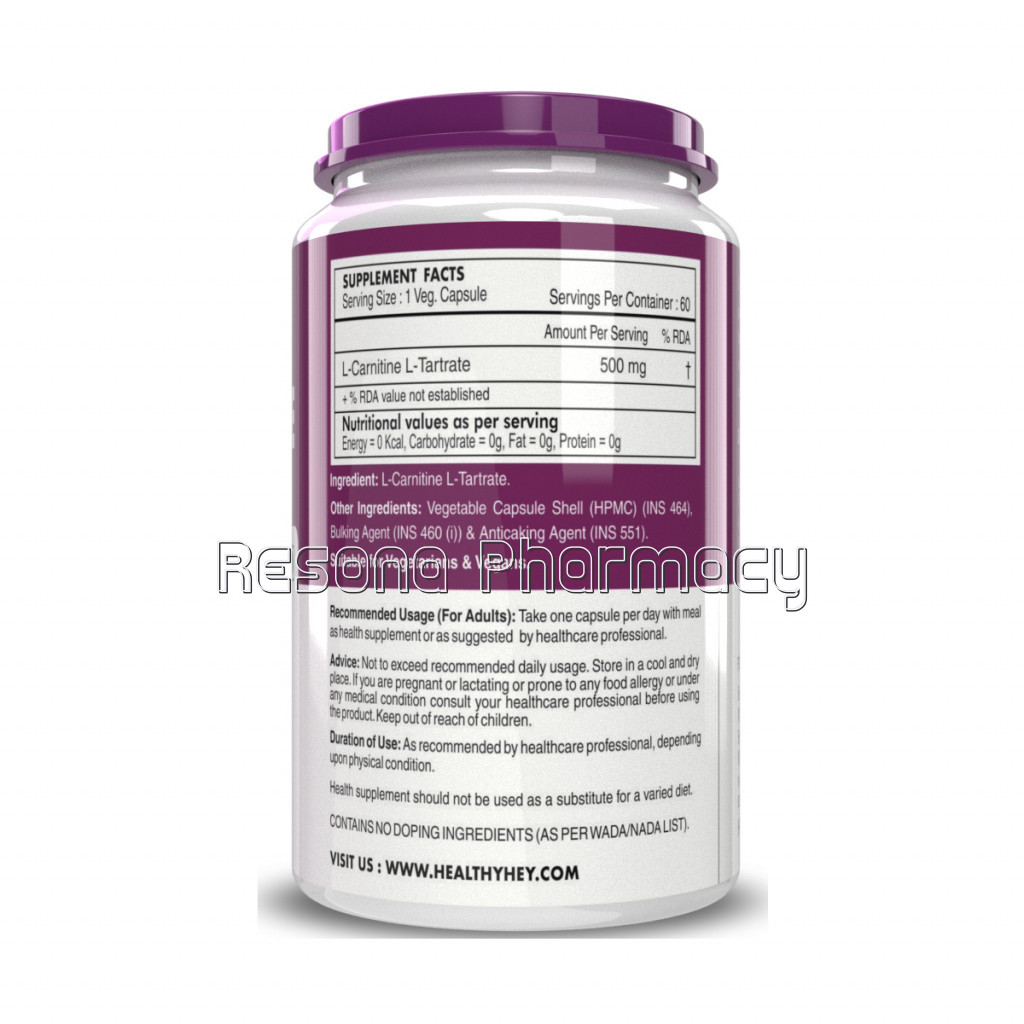 L Carnitine and L Tartrate (Lclt) 500Mg   60 Vegetable Capsules