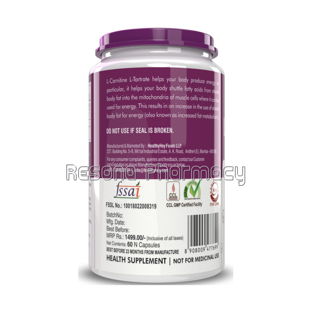 L Carnitine and L Tartrate (Lclt) 500Mg   60 Vegetable Capsules