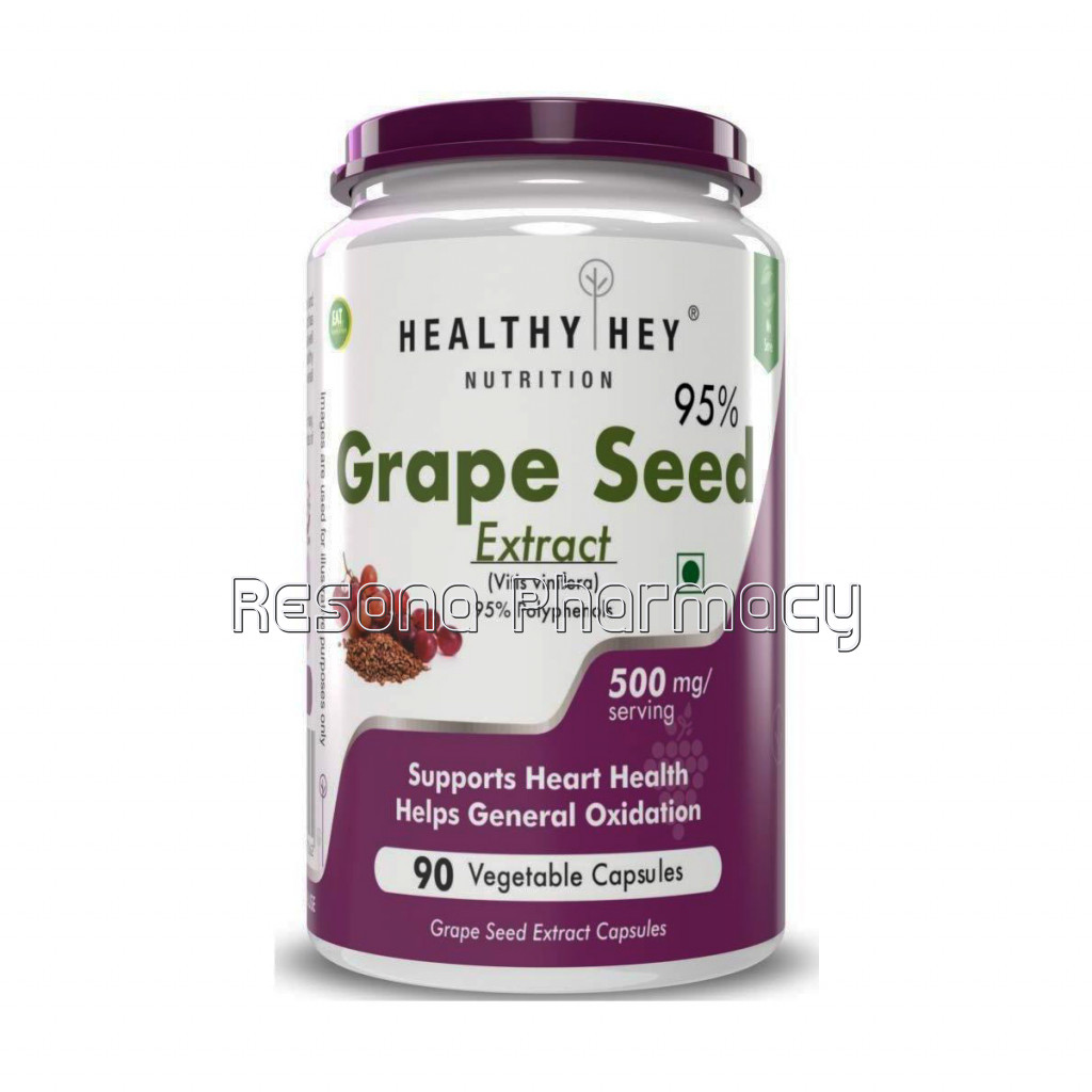 Grape Seed Extract   95% Polyphenols  90 Veg. Capsules Of 500Mg   Vegetarian and Non Gmo
