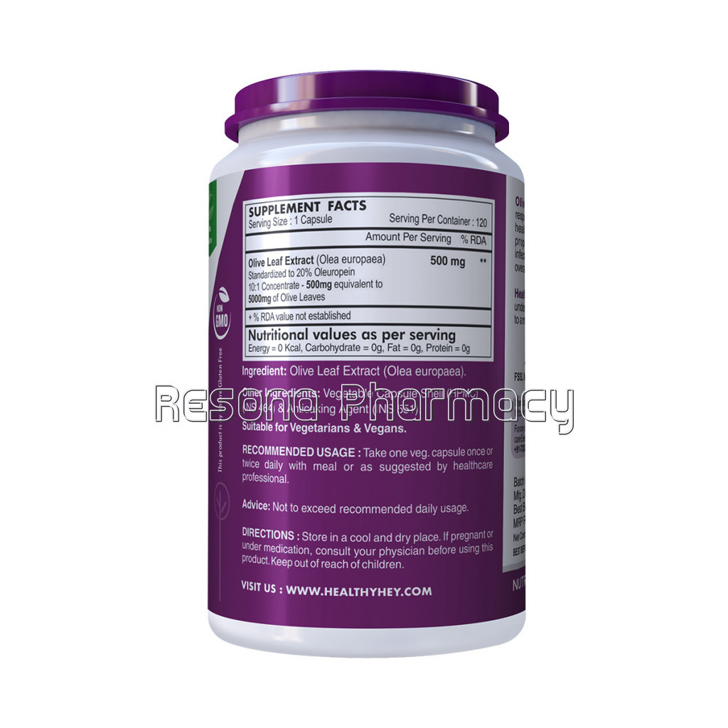 Olive Leaf Extract 20% Oleuropein 500Mg   120 Vegetarian Capsules