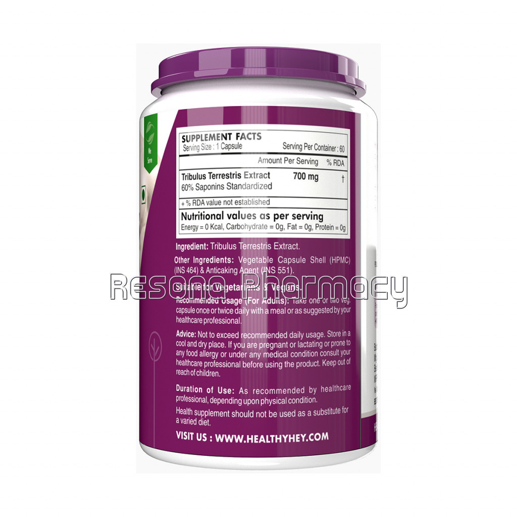 Tribulus Terrestris   60 Count 60% Saponins   Highest Purity On The Market   700Mg Maximum Strength
