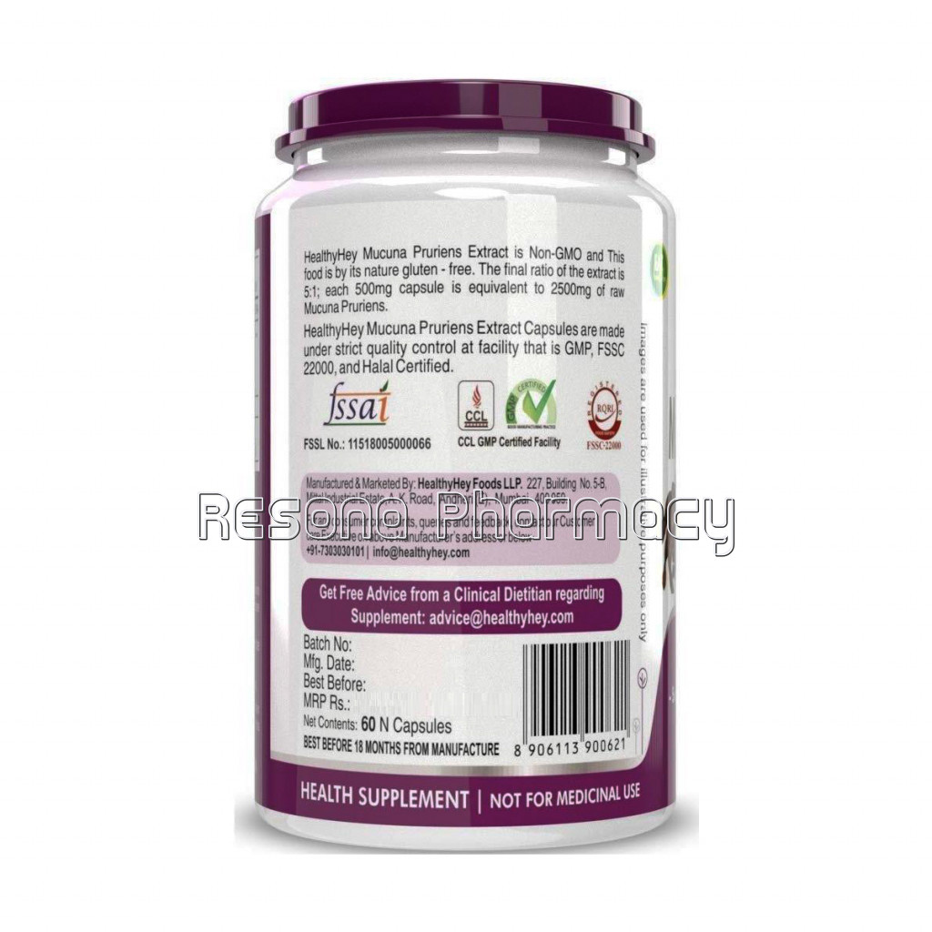 Mucuna Pruriens Extract   For Mood And Motivation Support 500Mg (60 Veg. Capsules)