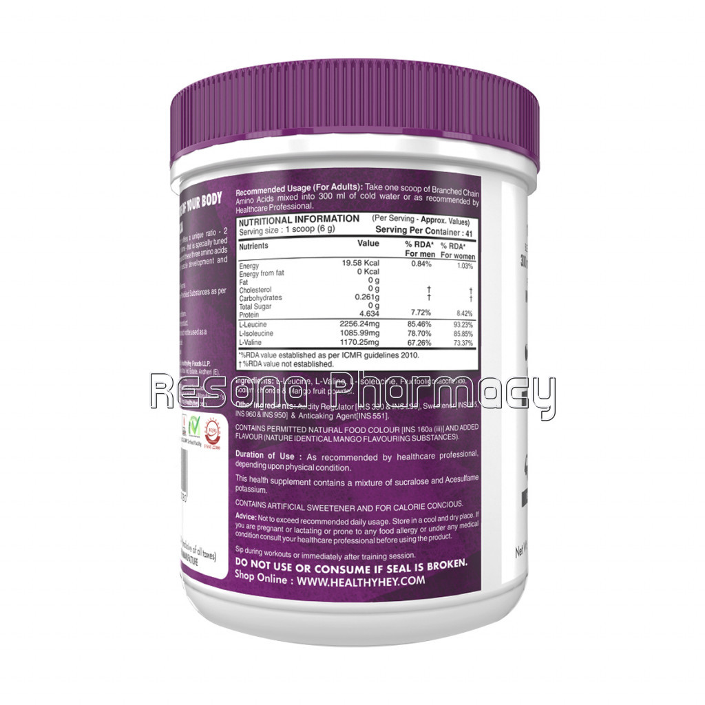 Bcaa Powder 2:1:1, Branched Chain Amino Acids, Bcaas   Mango Candy   250 Gram
