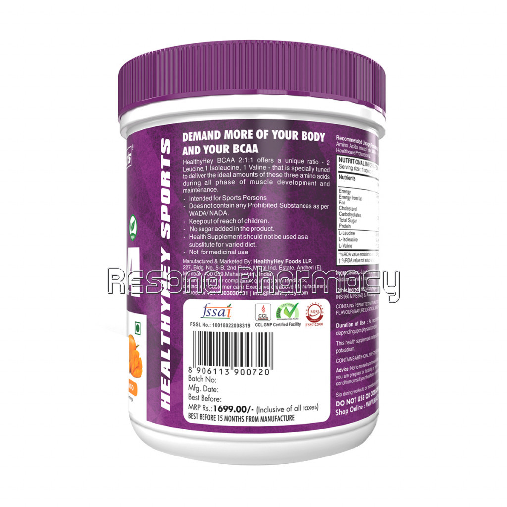 Bcaa Powder 2:1:1, Branched Chain Amino Acids, Bcaas   Mango Candy   250 Gram