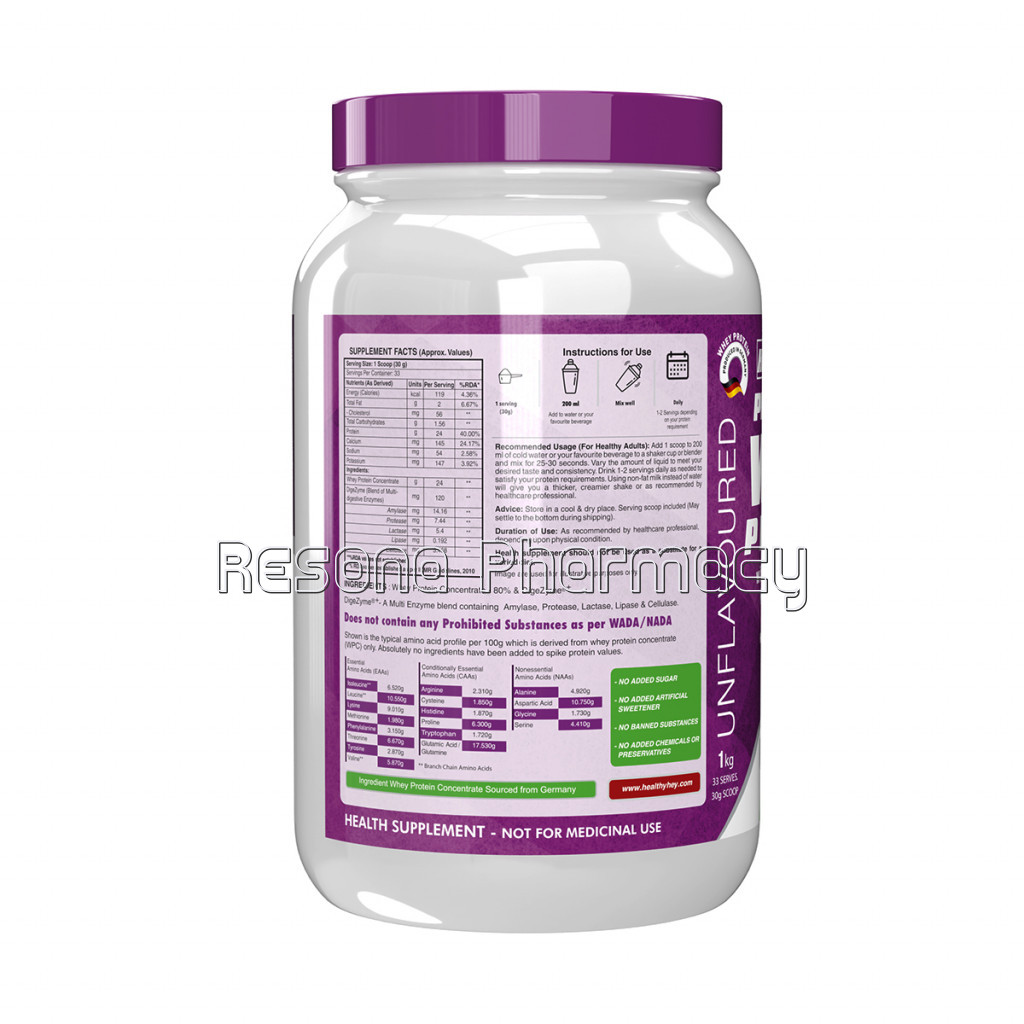Whey Protein Concentrate (Produced In Germany)   80% Protein With Digestive Enzymes (Wpc)   Unflavoured   1 Kg