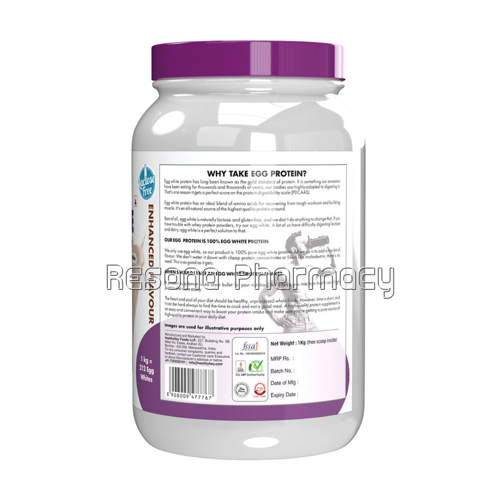 Egg White Protein   Instant Mix   80% Protein   Non Gmo and Lactose Free   1 Kg (Chocolate)