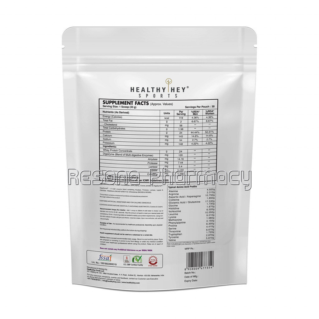 Whey Protein Concentrate – 80% Protein – 1Kg (2.2 Lbs) – Made In Germany – Chocolate Cookie Cream Flavoured