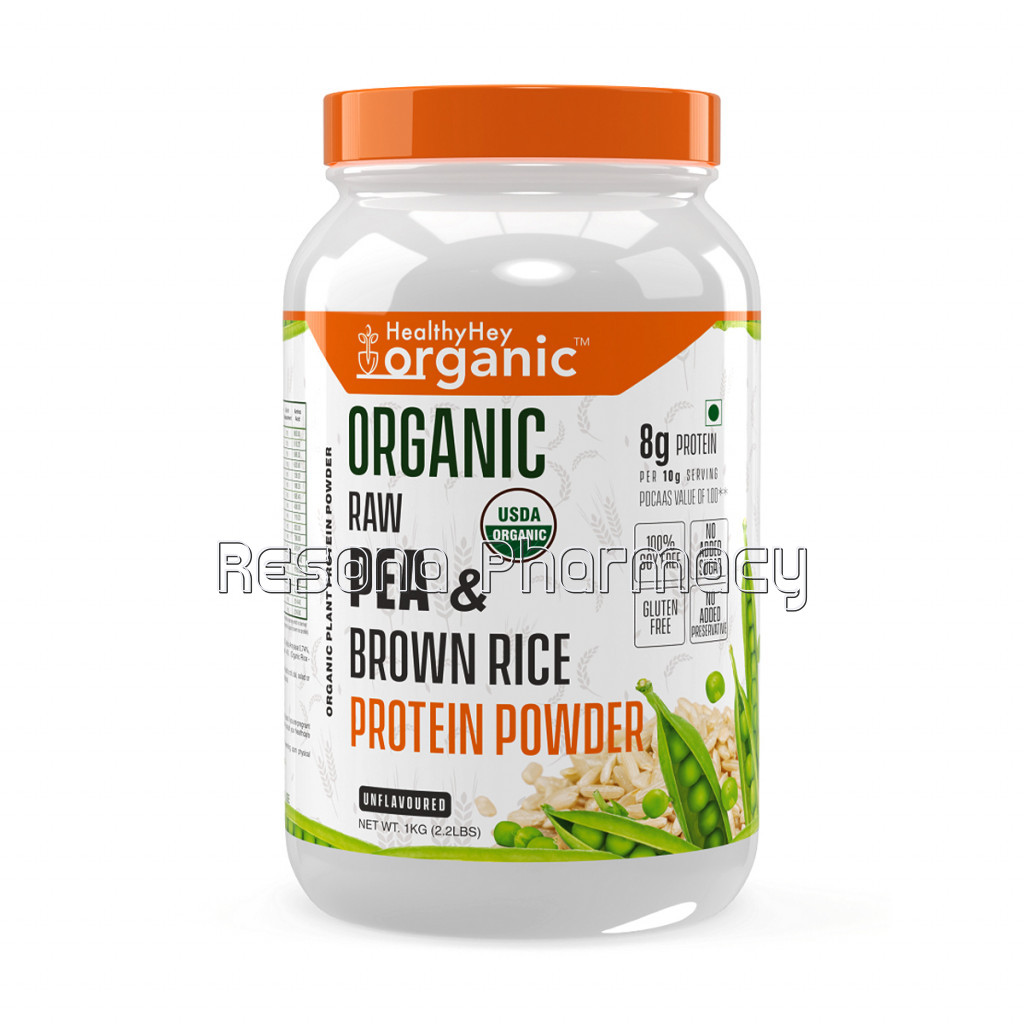 Raw Pea and Brown Rice Protein Isolate   100% Plant Protein Powder   Non Gmo and Gluten Free   1Kg (Unflavoured 1Kg)