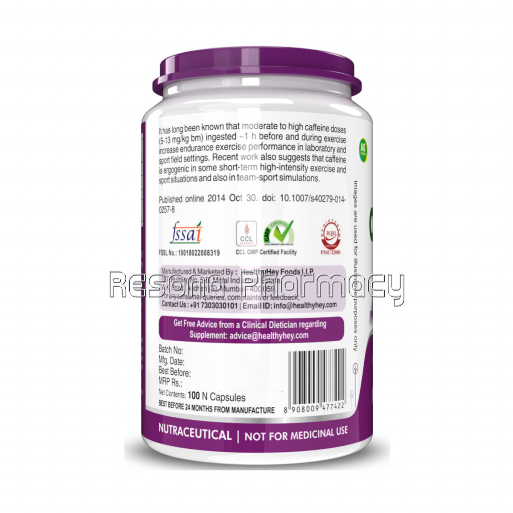 Caffeine Capsules (200 Mg)   100 Veg Capsules