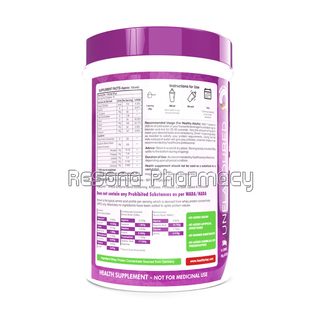 Whey Protein Concentrate (Made In Germany)   Unflavoured   Helps In Muscle Synthesis (500G)