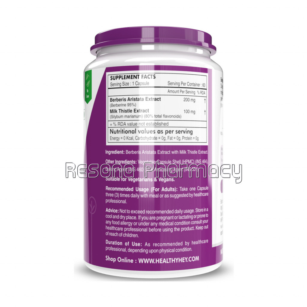 Berberis (Berberine 95%) With Milk Thistle   60 Vegetable Capsules