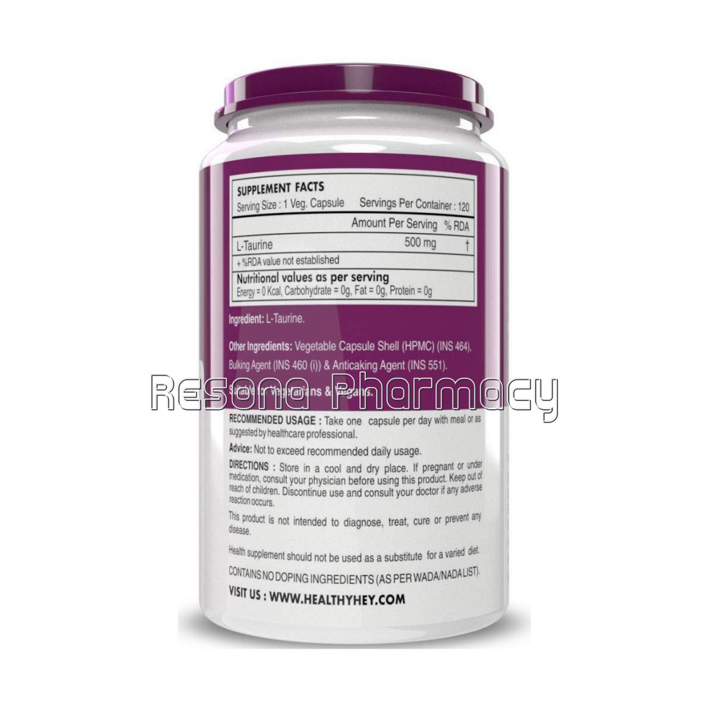 L Taurine 500Mg   Amino Acid Supplement   120 Vegetable Capsules