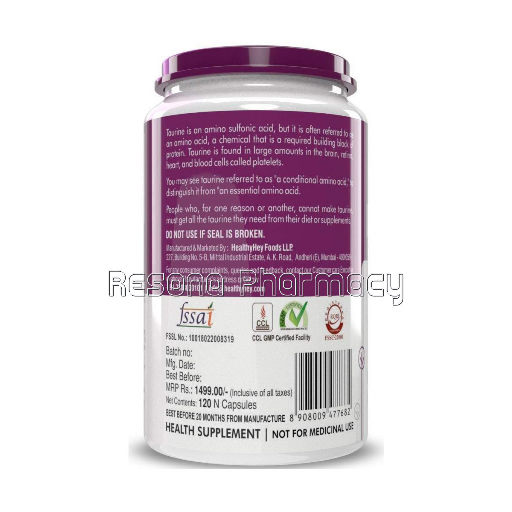 L Taurine 500Mg   Amino Acid Supplement   120 Vegetable Capsules