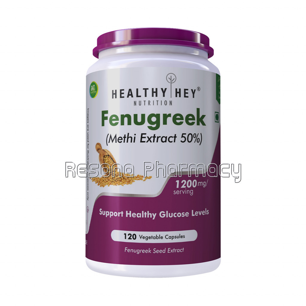 Fenugreek Seed 50% Methi Extract   1200 Mg Veg Capsule, 120 Count