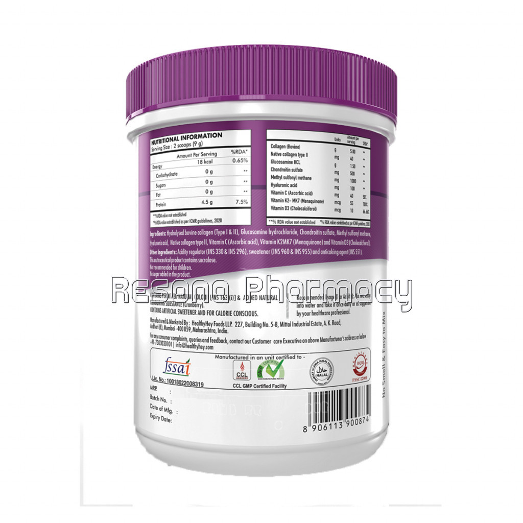 Jointrelief Collagen Peptide Type 1, 2 and 3 (Hydrolysed) With Glucosamine, Chondroitin, Msm  Support Joint And Cartilage Health   200G   Cranberry
