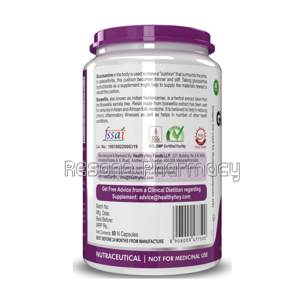 Glucosamine Hcl Plus Boswellia   Support Joint Health   250Mg   60 Capsules