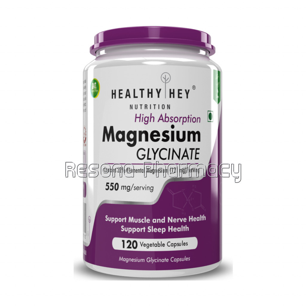 Magnesium Glycinate   High Absorption   550Mg   120 Vegetable Capsules