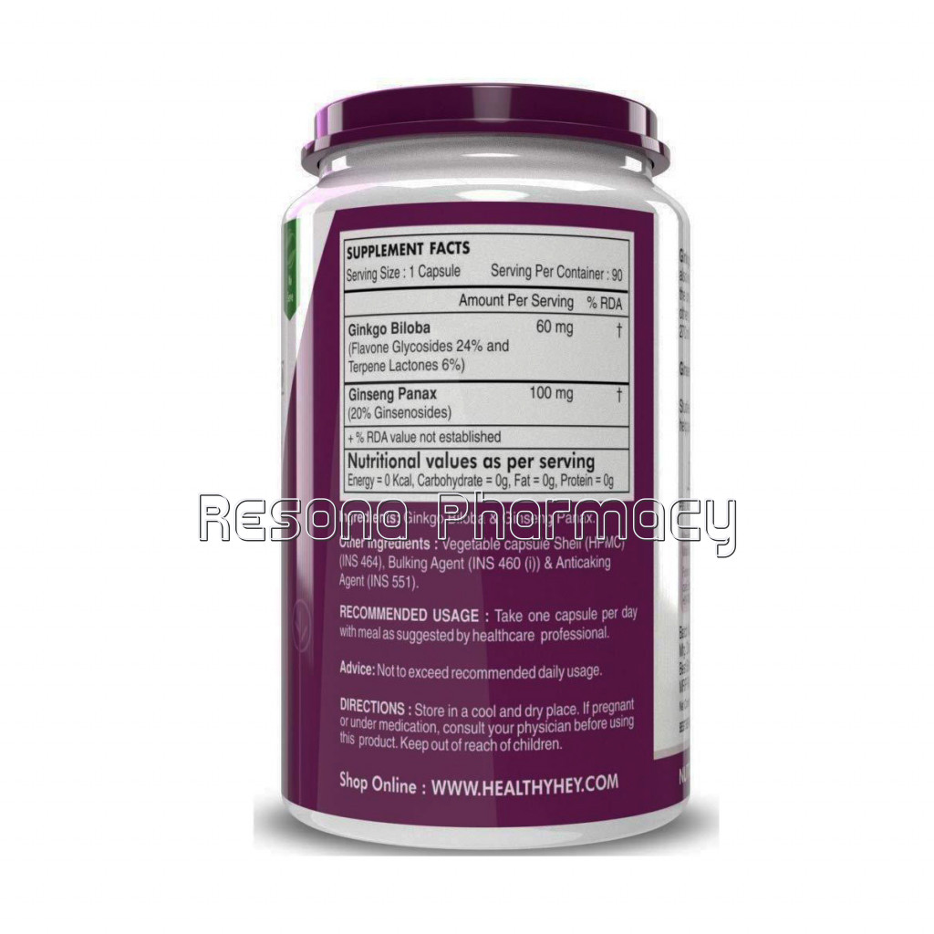 Ginseng Plus Ginkgo Biloba   90 Veg Capsules (Pack Of 1)