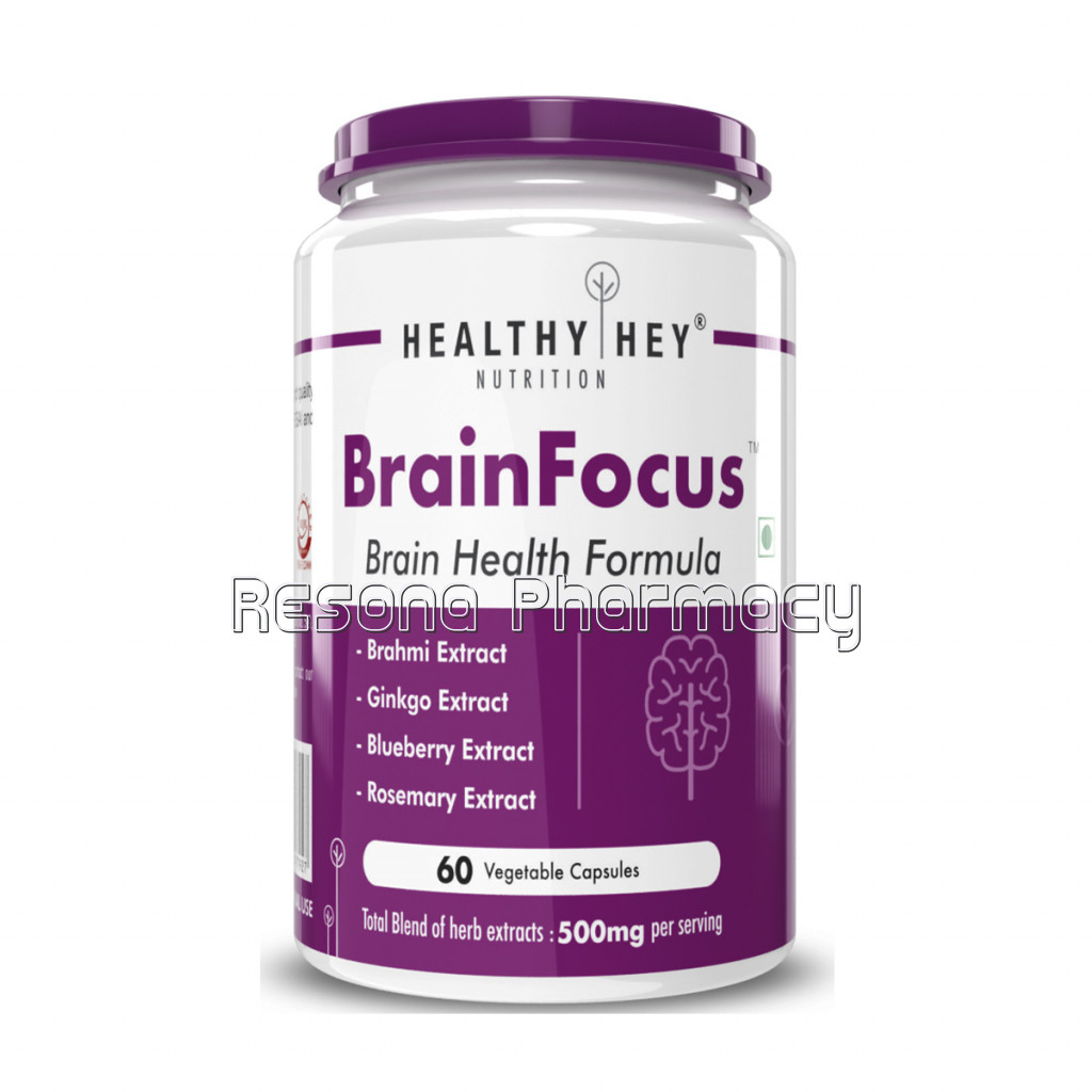 Brainfocus   NaNaturalBrain Health Formula For Memory and Focus   60 Veg Capsules
