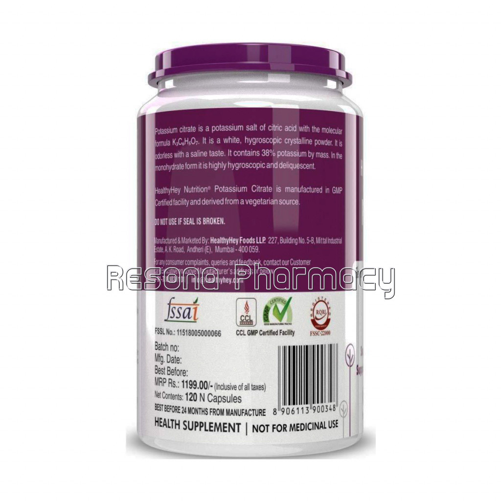 Potassium Citrate 730Mg   120 Vegetable Capsules