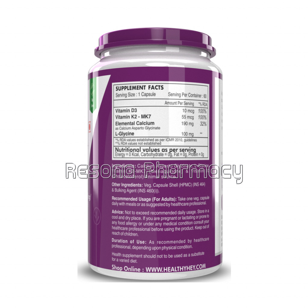 Calcium With D3 and K2  Mk7   Bone Health Complex   190Mg