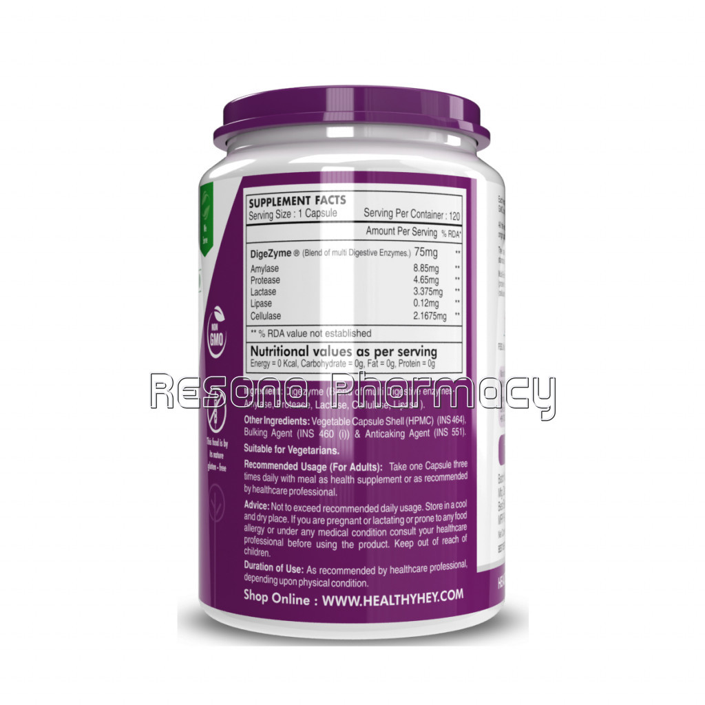 Digestive Enzyme   Multi Enzyme Complex   75Mg   Support Digestive Health   120 Vegetable Capsules
