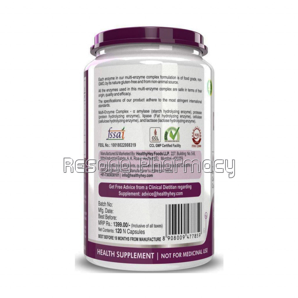 Digestive Enzyme   Multi Enzyme Complex   75Mg   Support Digestive Health   120 Vegetable Capsules