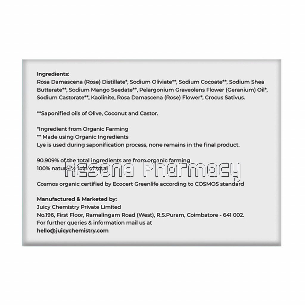 Damask Rose, Geranium And Saffron Soap