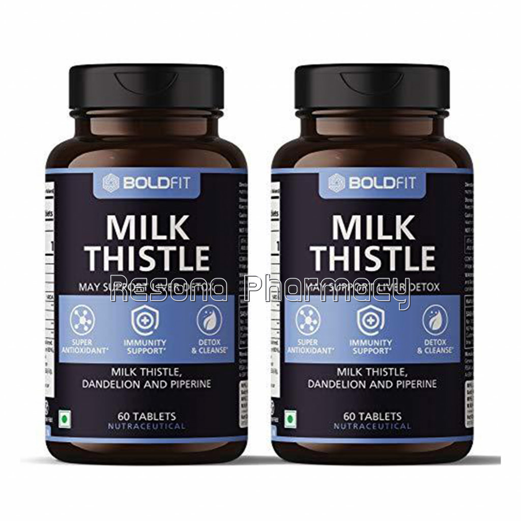 Boldfit Milk Thistle Supplement For Liver Support And Liver Detox Pack Of 2