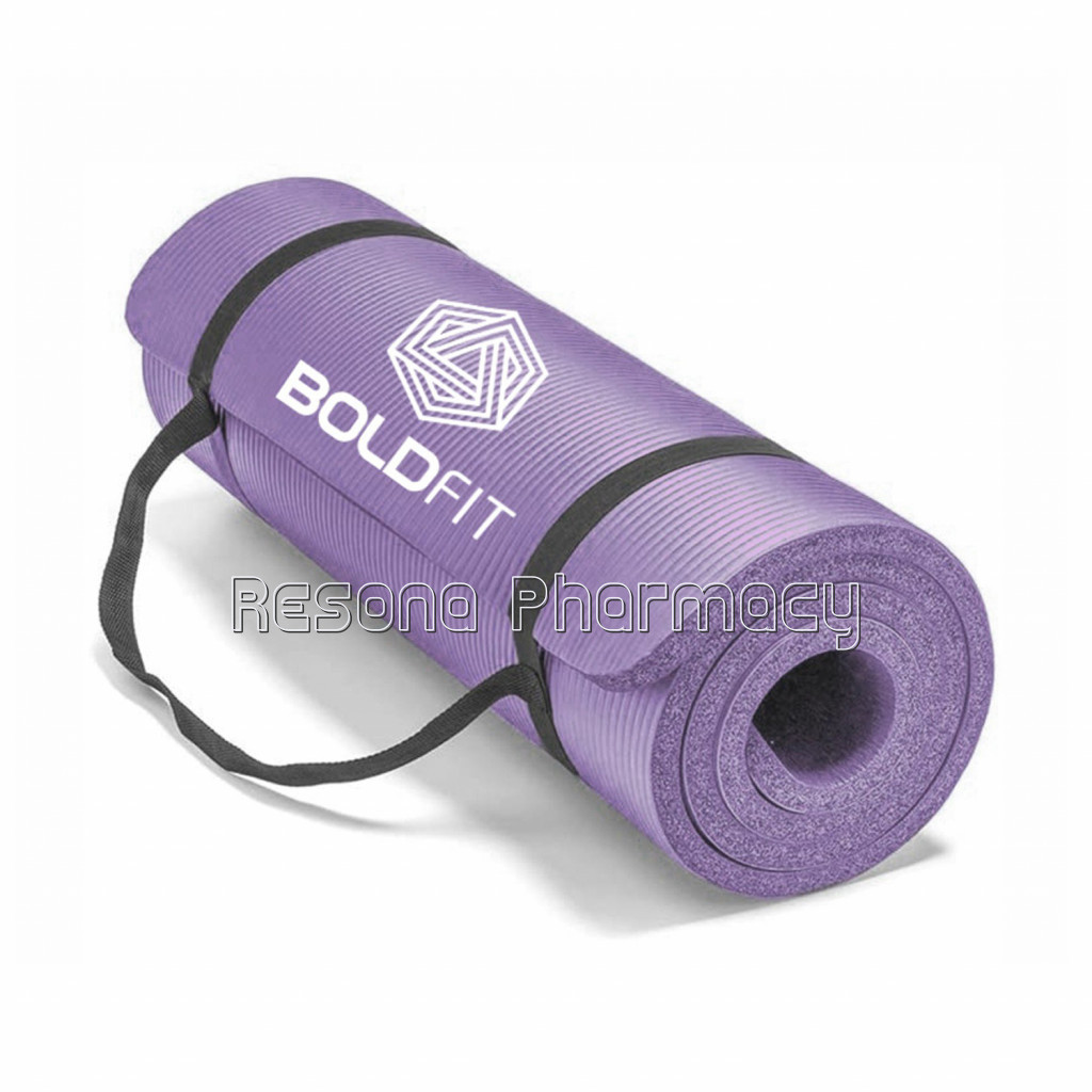 Boldfit Nbr Yoga Mat For Men And Women With Carrying Strap Purple