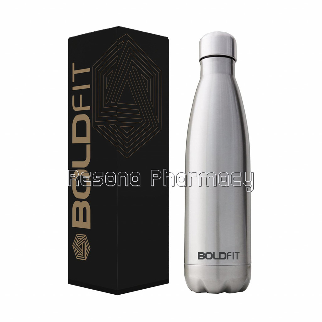 Boldfit Stainless Steel Water Bottle Silver 1000 Ml