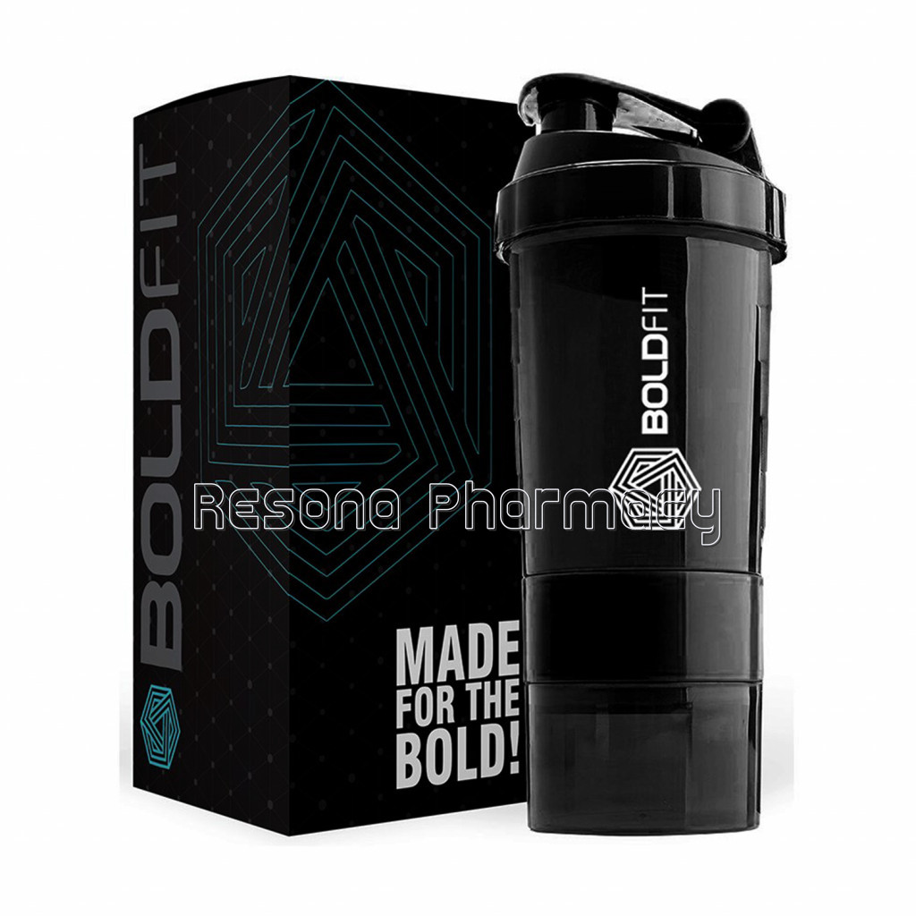 Gym Spider Shaker Bottle 500Ml With Extra Compartment Black
