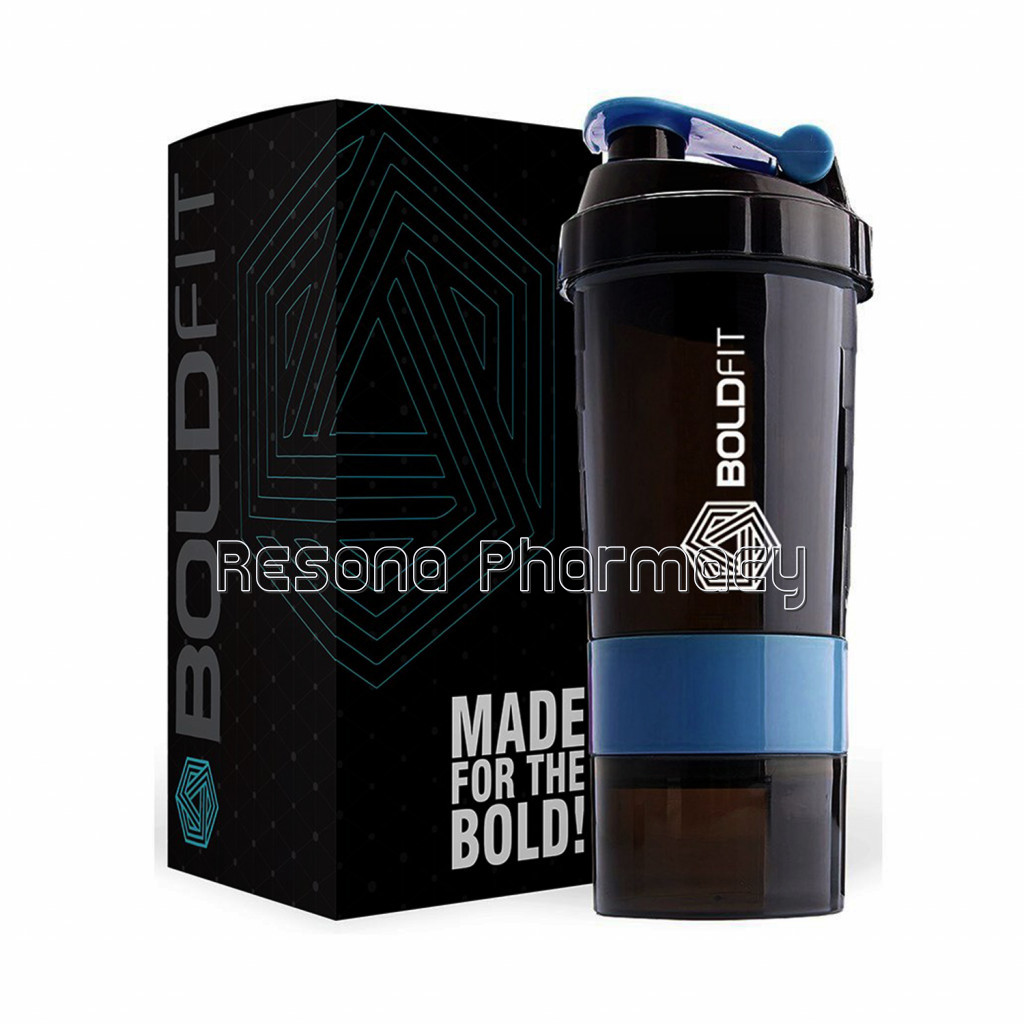 Gym Spider Shaker Bottle 500Ml With Extra Compartment Blue