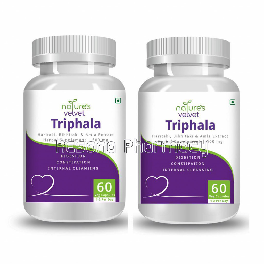 Triphala Pure Extract   Digestion And Colon Cleanse   500 Mg (60 Vegetarian Capsules) Pack Of 2