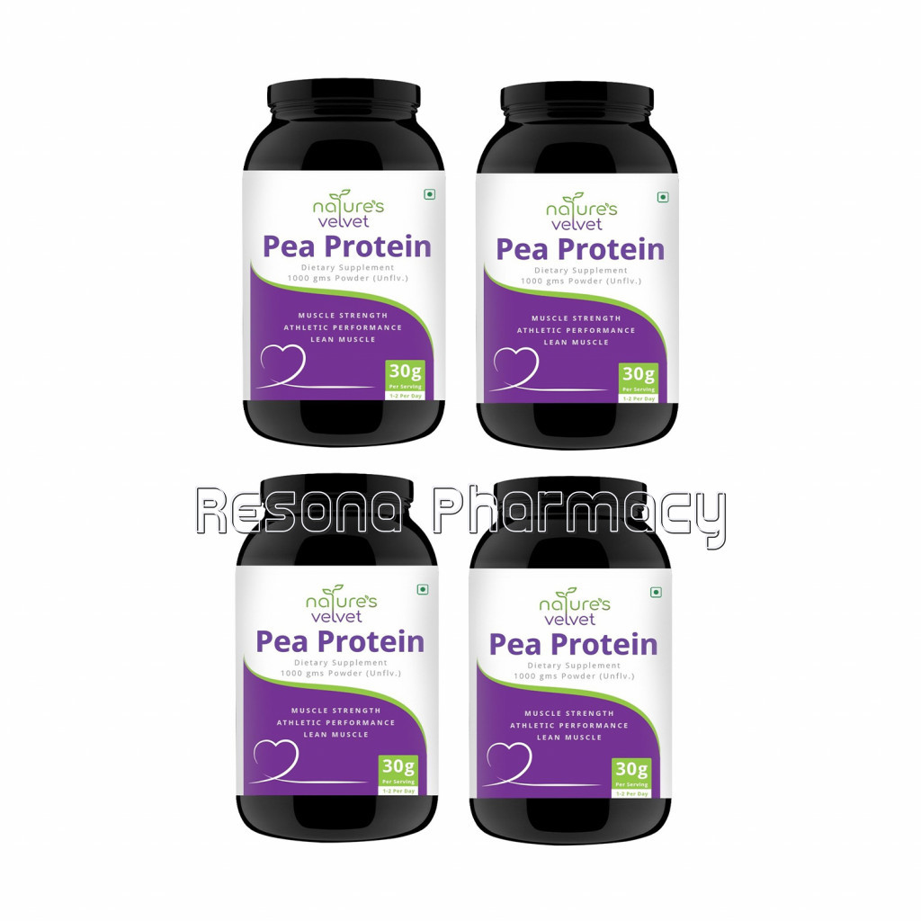 Pea Protein Isolate Powder   100% Vegan   Rich In Bcaas 1000Gms Pack Of 4