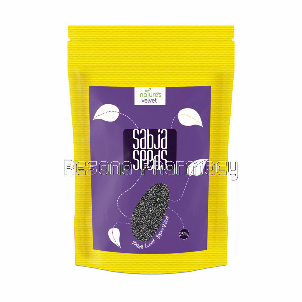 Nature'S Velvet Basil Seeds(Tukmariya/ Sabja Seeds), Raw And Premium, 250G Pack Of 1