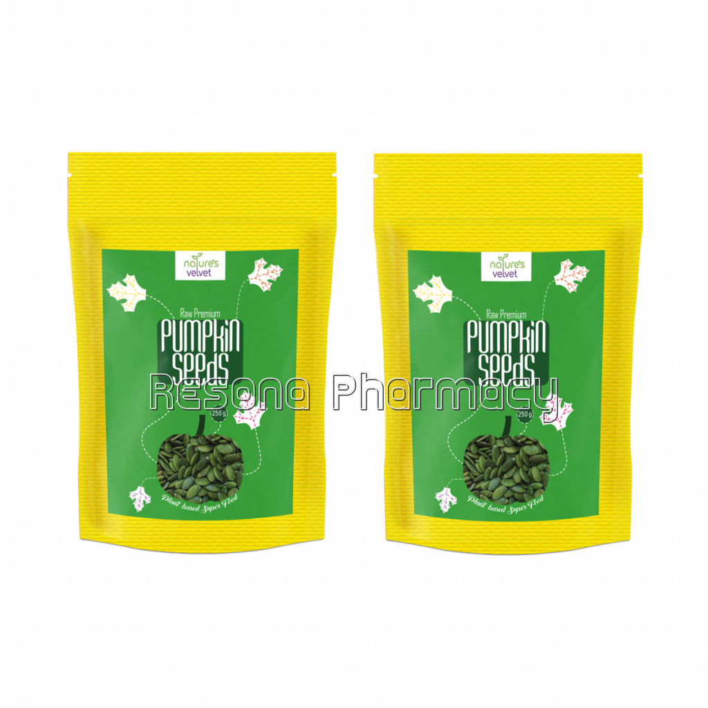 Nature'S Velvet Pumpkin Seeds, Raw And Premium, 250G Pack Of 2