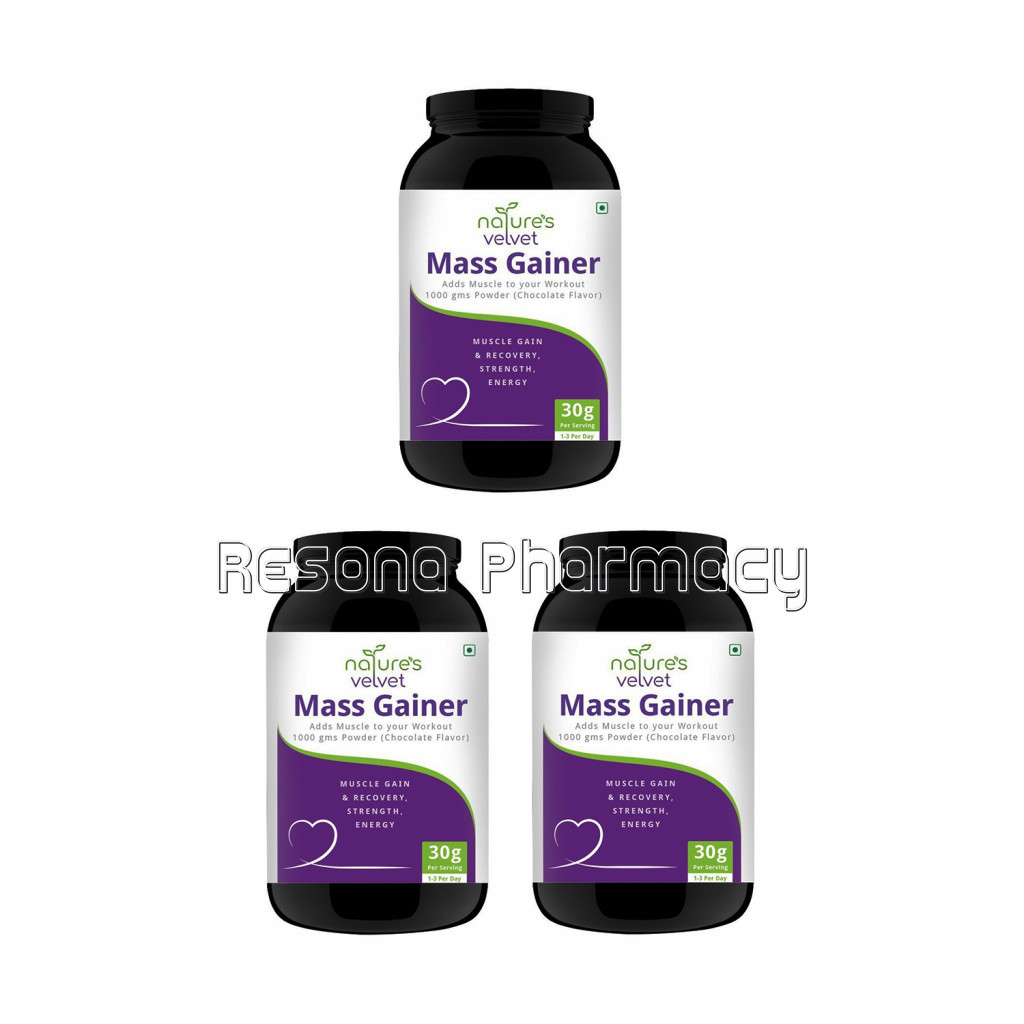 Mass Gainer Powder For Muscle Gain And Strength   Chocolate Flavor 1000Gms Pack Of 3
