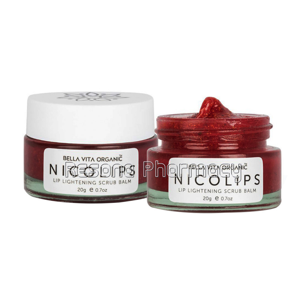 Nicolips Lip Lightening Scrub For Dark, Dry and Chapped Lips   Pack Of 2 , 20 Gm Each