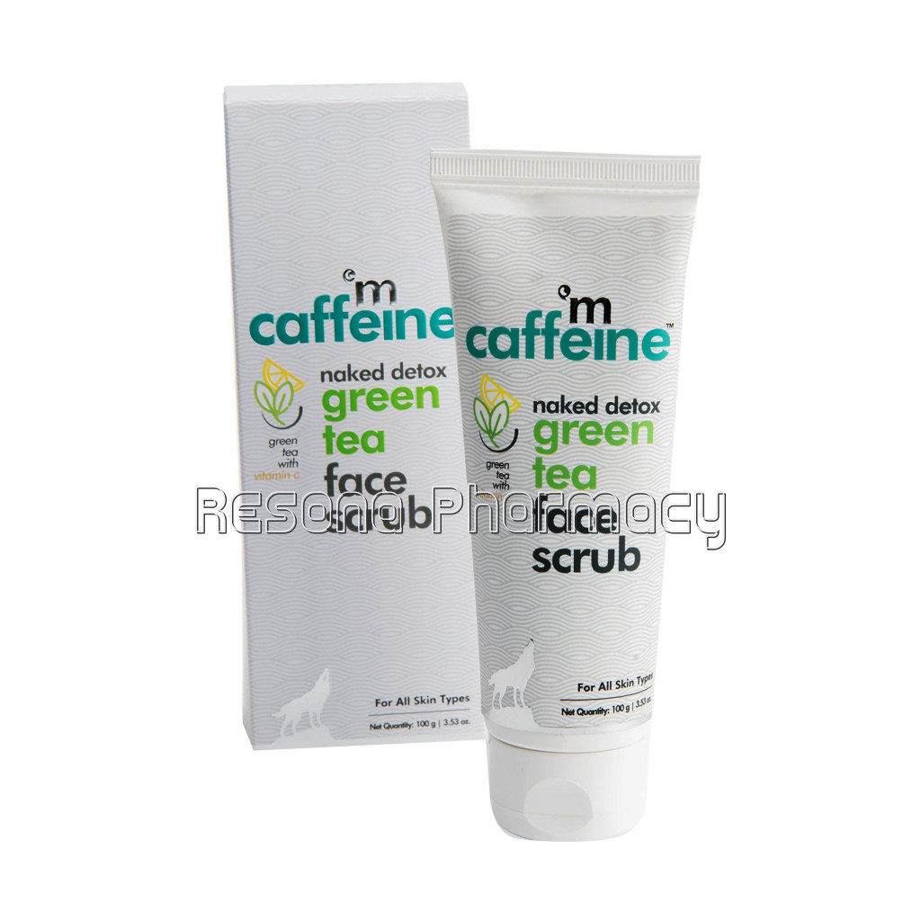 Naked Detox Green Tea Face Scrub With Vitamin C and Hyaluronic Acid, 100 Gm