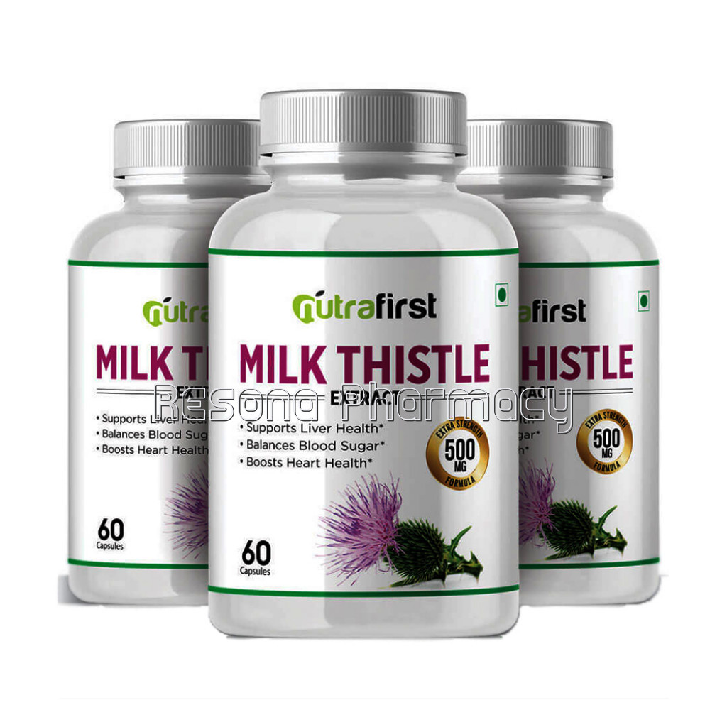 Nutrafirst Milk Thistle (Silymarin) Extract 500Mg For Fatty Liver – 60 Capsules (Pack Of 3)