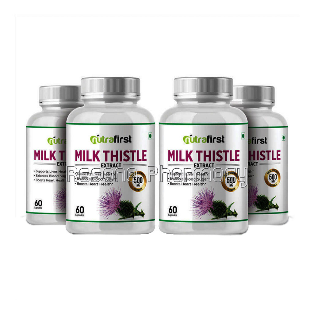 Nutrafirst Milk Thistle (Silymarin) Extract 500Mg For Fatty Liver – 60 Capsules (Pack Of 4)