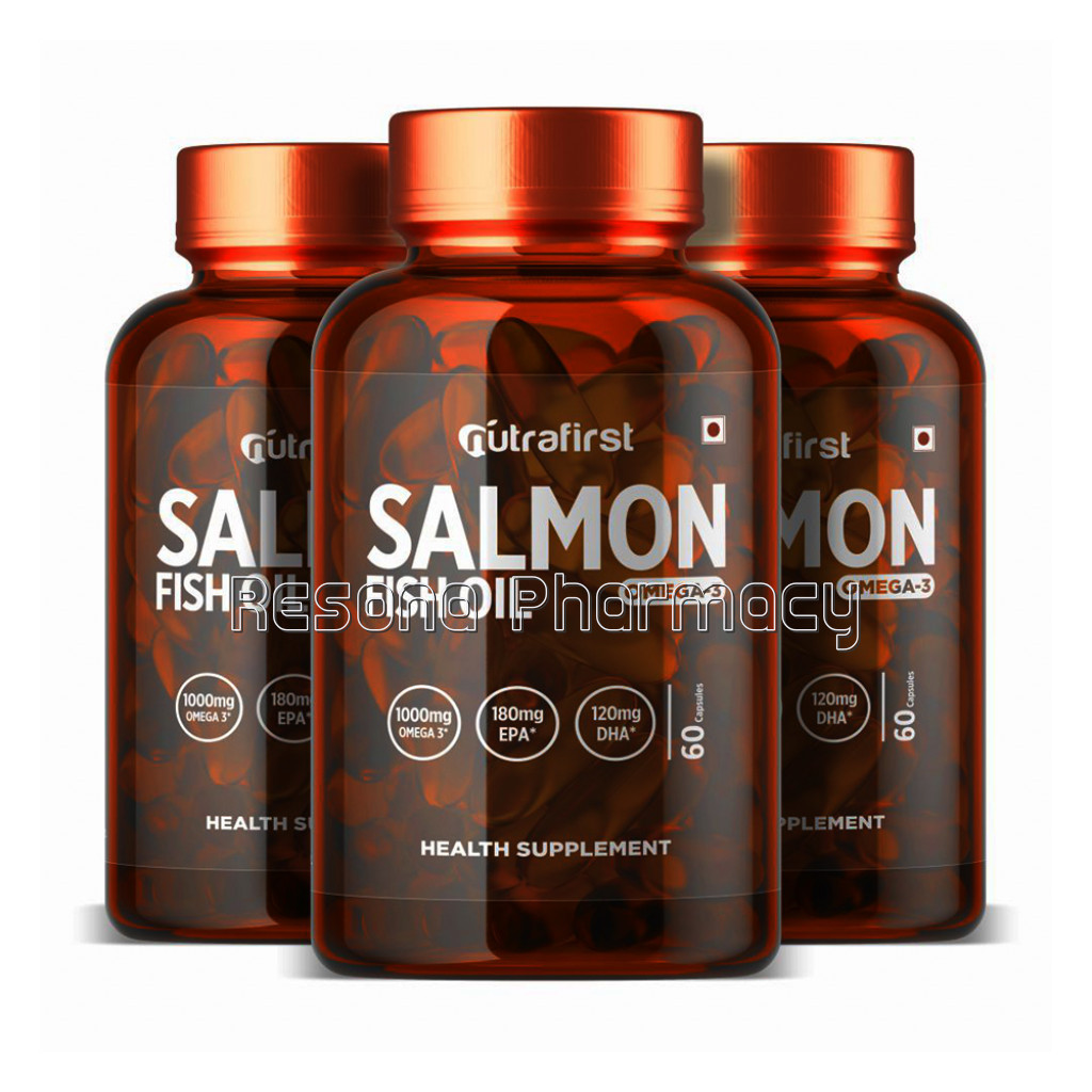 Nutrafirst Salmon Fish Oil, Omega 3 Fatty Acid 1000Mg – 60 Capsules (Pack Of 3)