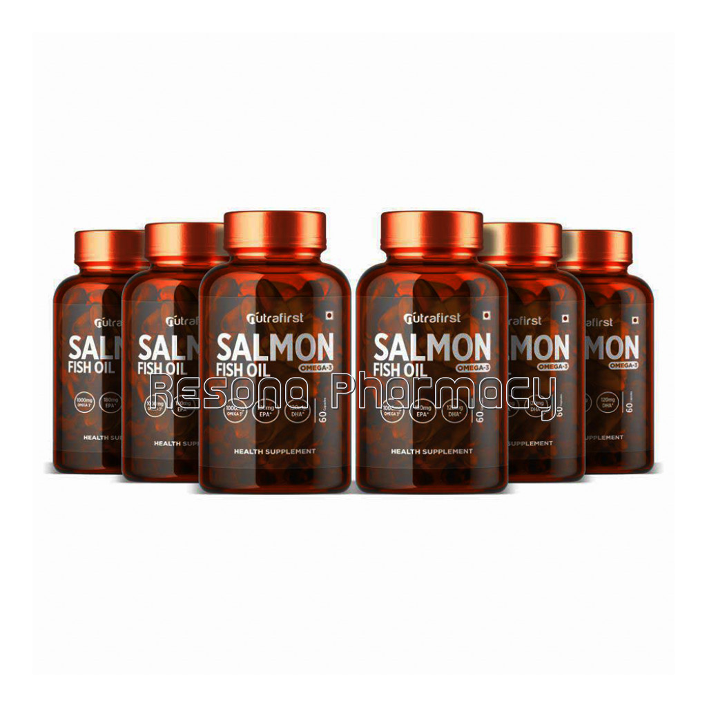 Nutrafirst Salmon Fish Oil, Omega 3 Fatty Acid 1000Mg – 60 Capsules (Pack Of 6)