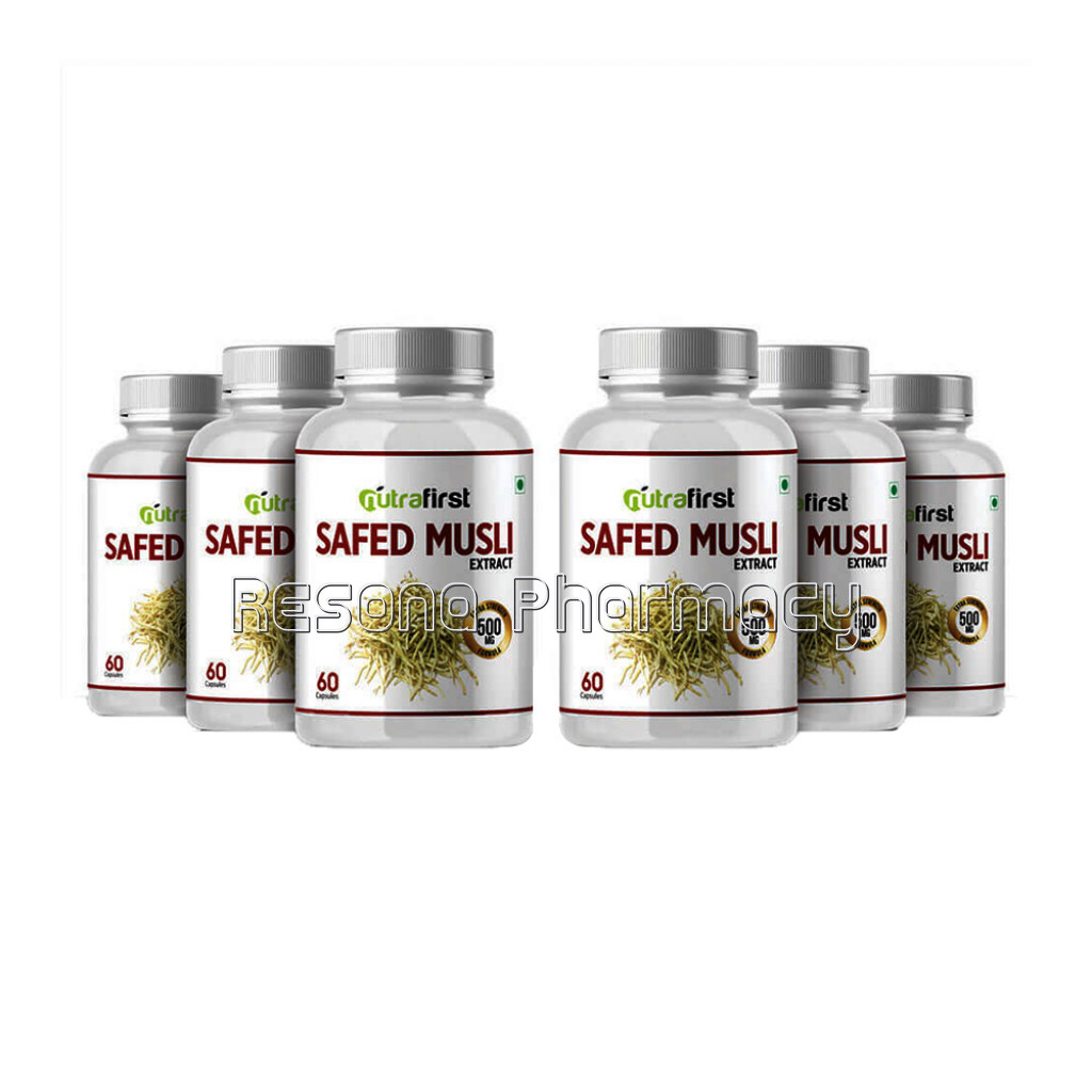 Nutrafirst Safed Musli Extract Capsules 100% NaNaturalAnd Organic – 60 Capsules (Pack Of 6)