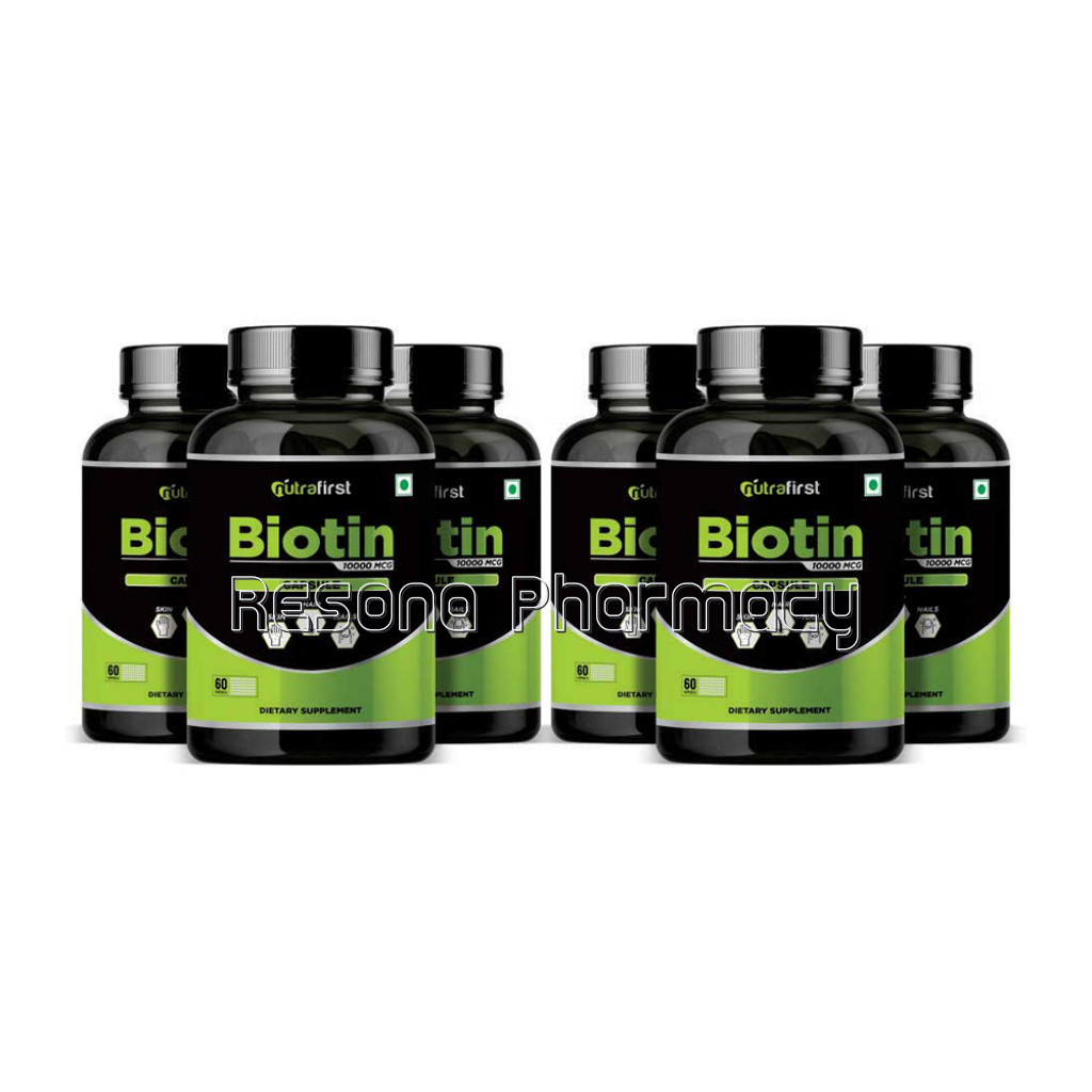 Nutrafirst Biotin Capsules For Hair, Skin And Nails 10000Mcg – 60 Capsules (Pack Of 6)