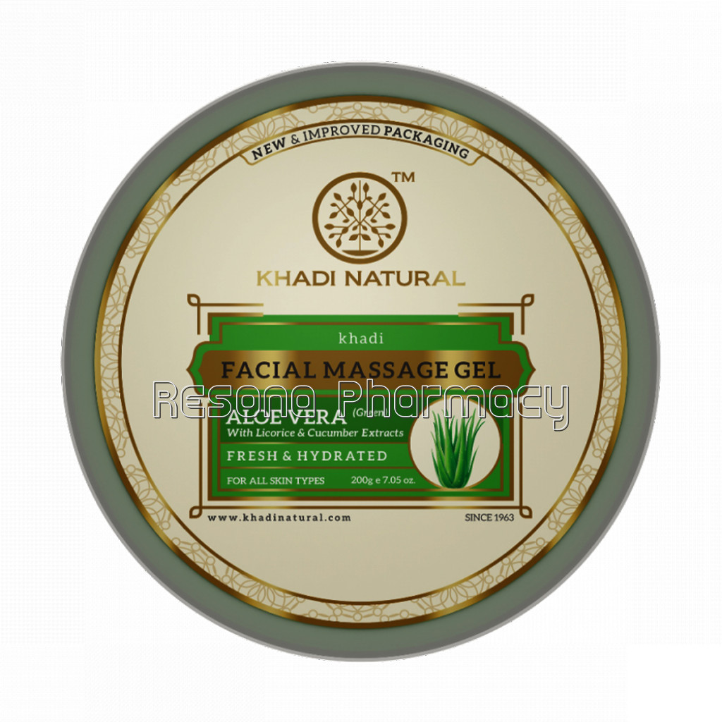 Khadi NaNaturalAloe Vera (Green) Facial Massage Gel Withlicorice and Cucumber Extracts   Fresh and Hydrated 200G